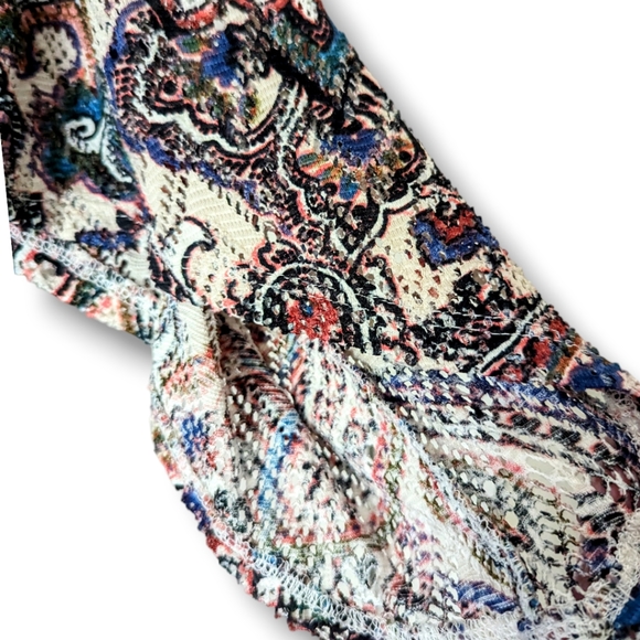 💜 Gorgeous For Fall! Paisley 3/4 Sleeve Top by Westport 1962 Like New - Picture 8 of 10